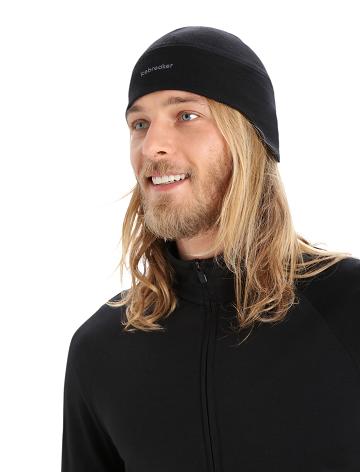 Pánské Klobouky Icebreaker Unisex Merino Quantum Beanie Černé | CZ 1860AHKP